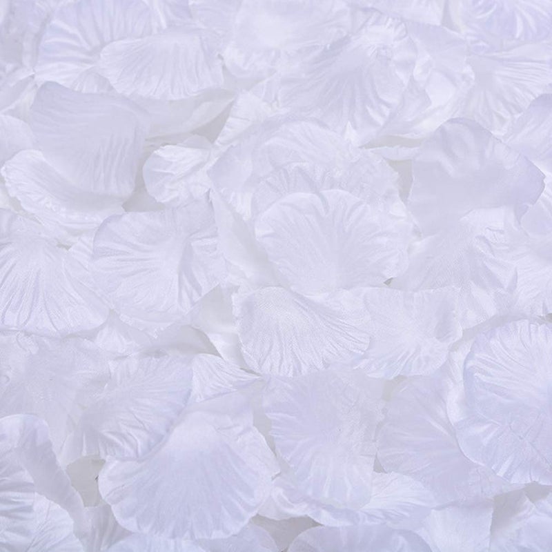 LZXD 1000 Pieces White Artificial Silk Rose Petals Flower Decoration Wedding Party Color White - Image 5